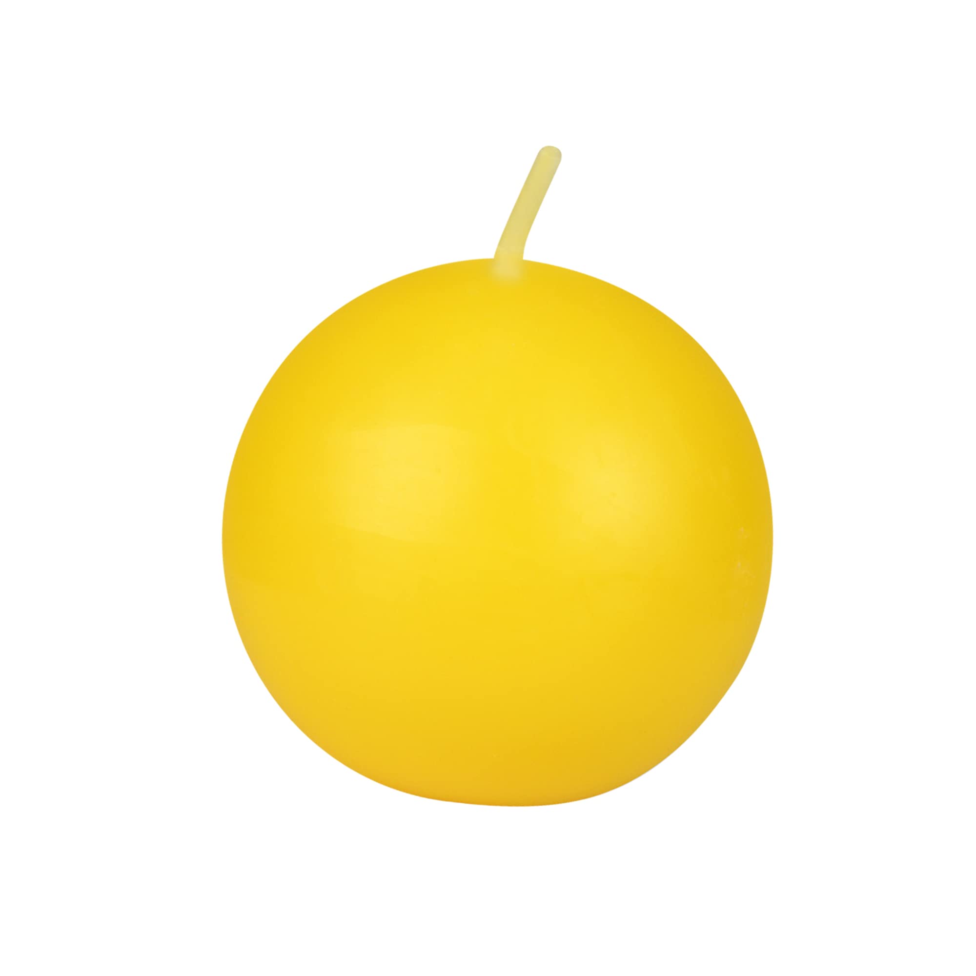 Zest Candle 6-Piece Ball Candles, 3-Inch, Yellow