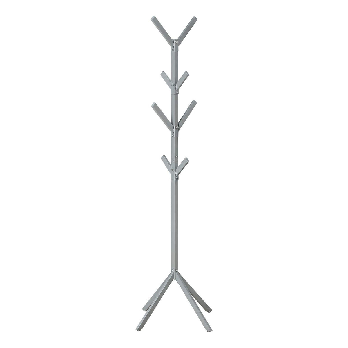Casafoyer Sleek Industrial Metal Coat Rack With 8 Hooks  Matte Silver ( Pack Of 2 )