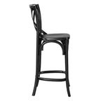 Modway Gear X-Back Wood Counter Bar Stool In Black
