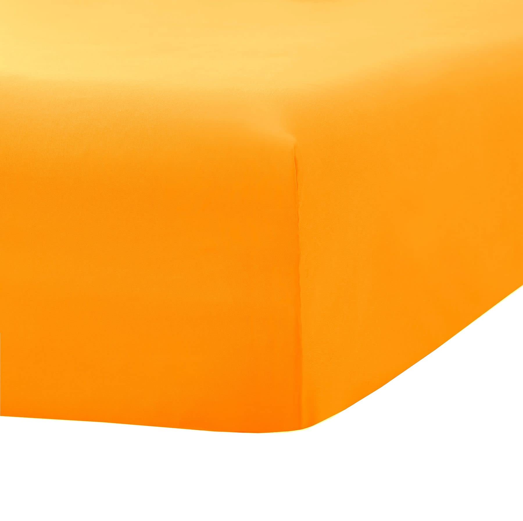 Ghooss Fitted Sheet Orange-Full Size Fitted Sheet Only-Fitted Deep Pocket Sheet-Soft Wrinkle Free Sheet-1 Pack(Orange,Full)