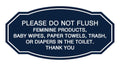 Signs Bylita Victorian Please Do Not Flush Etiquette Sign (Navy Blue/White) - Medium 1 Pack