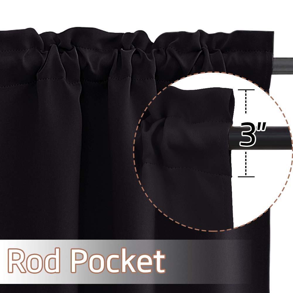 Nicetown Kitchen Blackout Curtains For Small Window - Thermal Insulated Rod Pocket Privacy Window Tiers For Cafe Office Hallowee