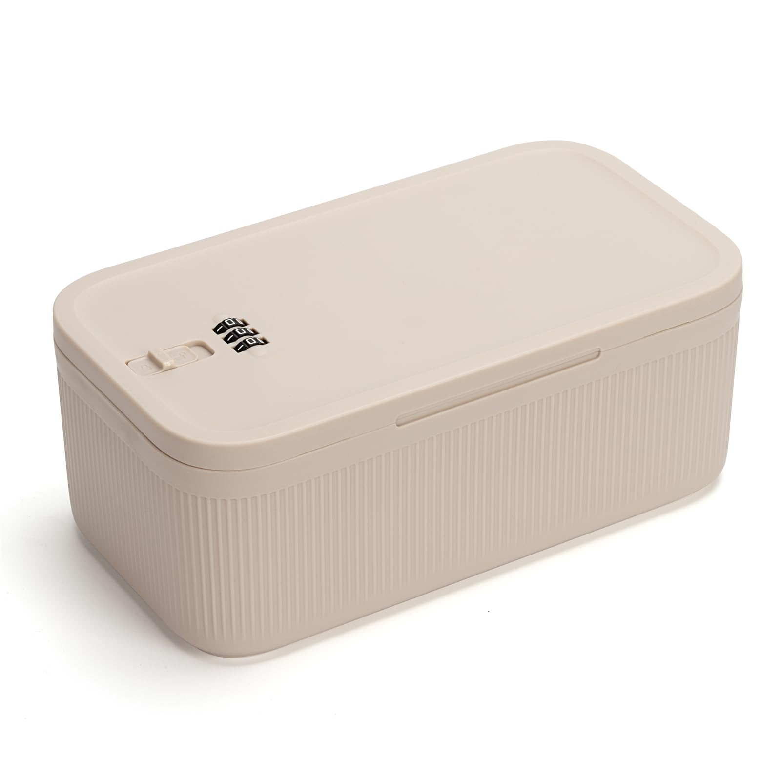 Small Locking Box with Code, Medicine Safe Case Container, Refrigerator Lockbox for Personal Private Items, Locked Food/Snack St