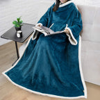 Pavilia Sherpa Wearable Blanket With Sleeves And Pocket, Plush Thick Cozy Body Blanket Wrap For Adult Women Men, For Wife Mom, T