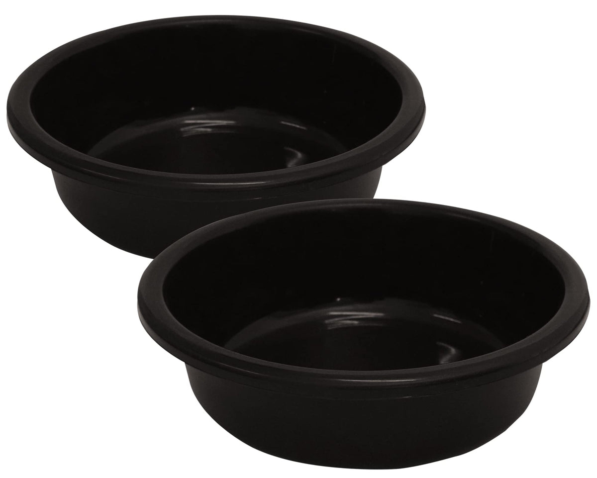 Kuber Industries Multiuses Unbreakable Plastic Knead Dough Basket/Basin Bowl For Home & Kitchen 6 Ltr Pack Of 2 (Black)