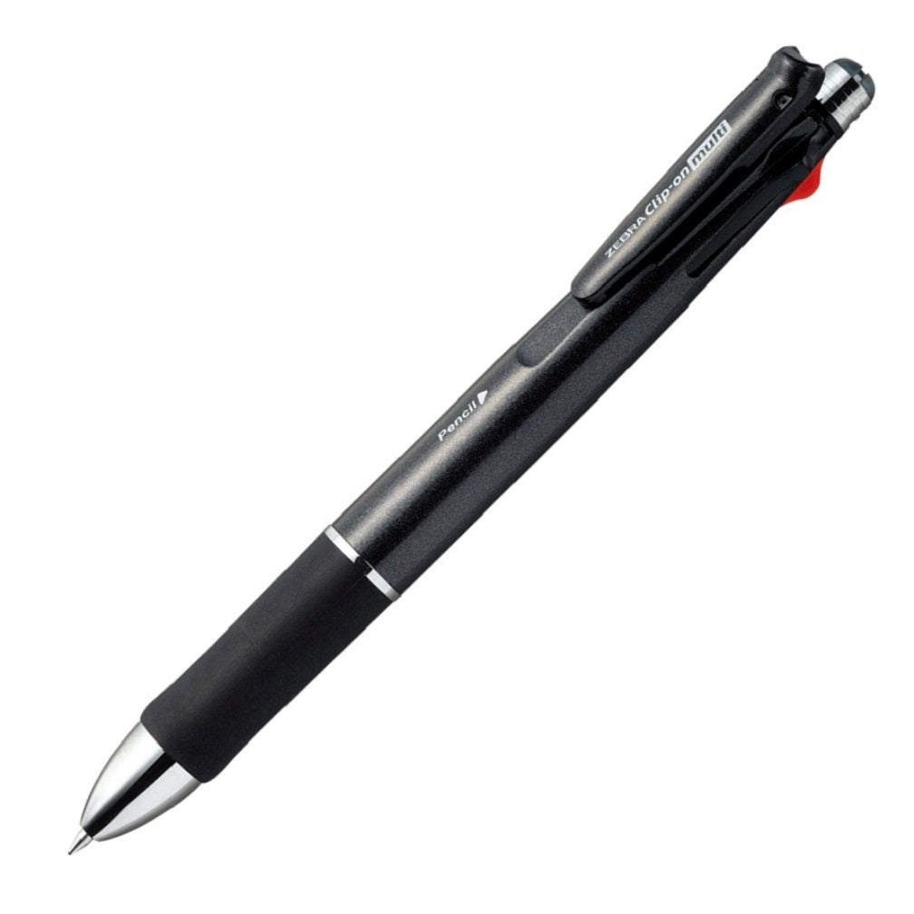 Zebra P-B4Sa2-Bk Multi-Functional Pen, 4 Colors + Sharp Clip-On Multi 1000, Black