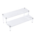 BYCY Acrylic Clear 2-Tier Riser Display Shelf for Figures, Desserts Holder, Collections Organizer and Cosmetic Items Shelf (12''