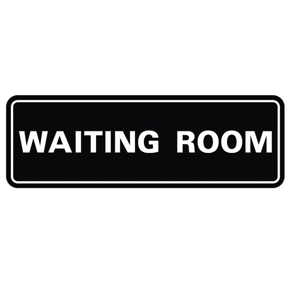 Standard Waiting Room Door/Wall Sign - Silver - Large