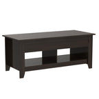Yaheetech Lift Top Coffee Table With Hidden Storage Compartment & 2 Open Shelves, Rising Tabletop Pop Up Center Table For Living Room Reception Room, 47.5'' L, Espresso