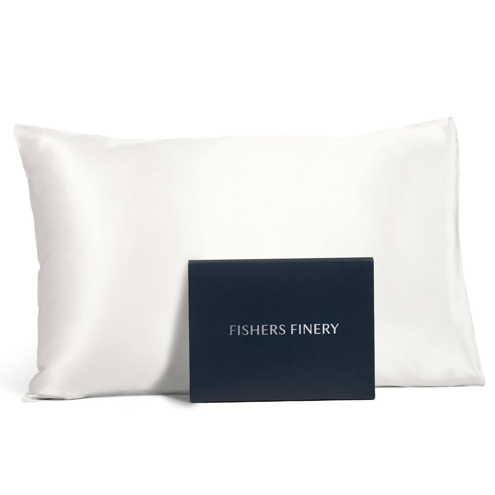 Fishers Finery 25Mm 100% Pure Mulberry Silk Pillowcase, Good Housekeeping Winner (White, King)