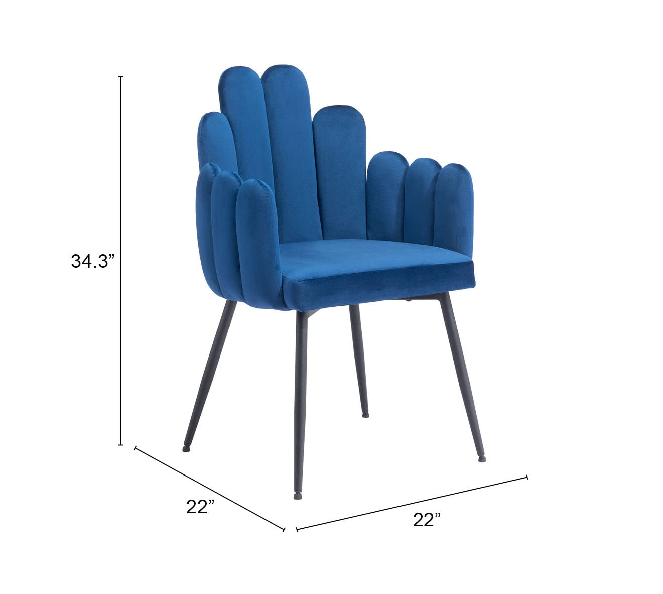 Zuo Noosa Dining Chair Navy Blue