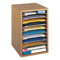 Safco, Saf9419Mo, Adjustable Vertical Wood Shelf Organizer, 1 Each, Medium Oak