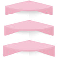 Homode Corner Shelf Wall Mount, Set of 3 Corner Floating Shelves with Cable Hole, 3 Tier Wood Corner Hanging Shelves, Living Roo