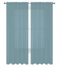 Decotex 2 Piece Solid Elegant Sheer Curtains Fully Stitched Panels Window Treatment Drape (54'' X 84'', Slate Blue)