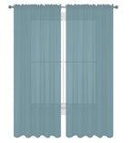 Decotex 2 Piece Solid Elegant Sheer Curtains Fully Stitched Panels Window Treatment Drape (54'' X 84'', Slate Blue)