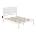 AFI Nantucket Queen Platform Bed with Open Footboard and Turbo Charger in White