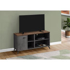 Monarch Specialties I 2830 Tv Stand, 48 Inch, Console, Media Entertainment Center, Storage Cabinet, Living Room, Bedroom, Laminate, Metal, Grey, Brown