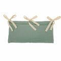 YeeMan Cotton Baby Bedside Hanging Storage Bag,2 Pockets Organizer for Baby Cribs and Toys (Green)