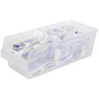 Akro-Mils 30088 Plastic Nesting Shelfmax Storage Bin Box, (18-Inch X 8-Inch X 6-Inch), Clear, (8-Pack)