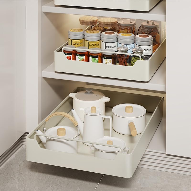 Clefairy Cabinet Drawers Slide Out, 16.9 Deep, Slide Out Cabinet Organizer Kitchen Drawer Organizer, Cabinet Slide Out Shelves 
