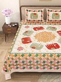 Jaipur Weaves Jaipuri Cotton King Size Bedsheet 108X108 Super King, 144 Tc 100% Pure Cotton Double Bed Sheet With 2 Pillow Cover