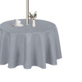 Lushvida Round Outdoor Tablecloth With Umbrella Hole And Zipper, 60 Inch Silver, Washable Waterproof Table Cloth Spill Proof Wri