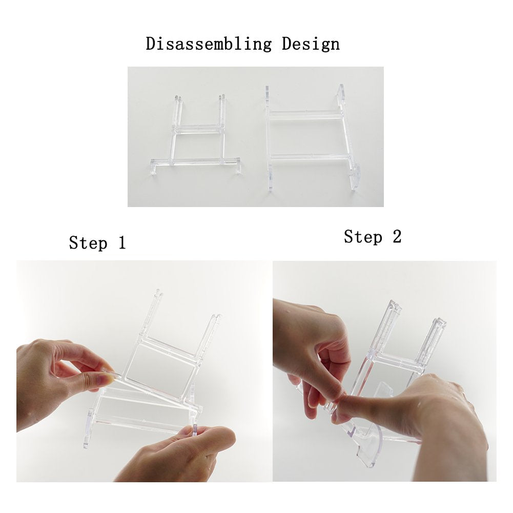 Artliving Two Part Adjustable Clear Acrylic Plastic Display Stand Easel (Set Of 5)