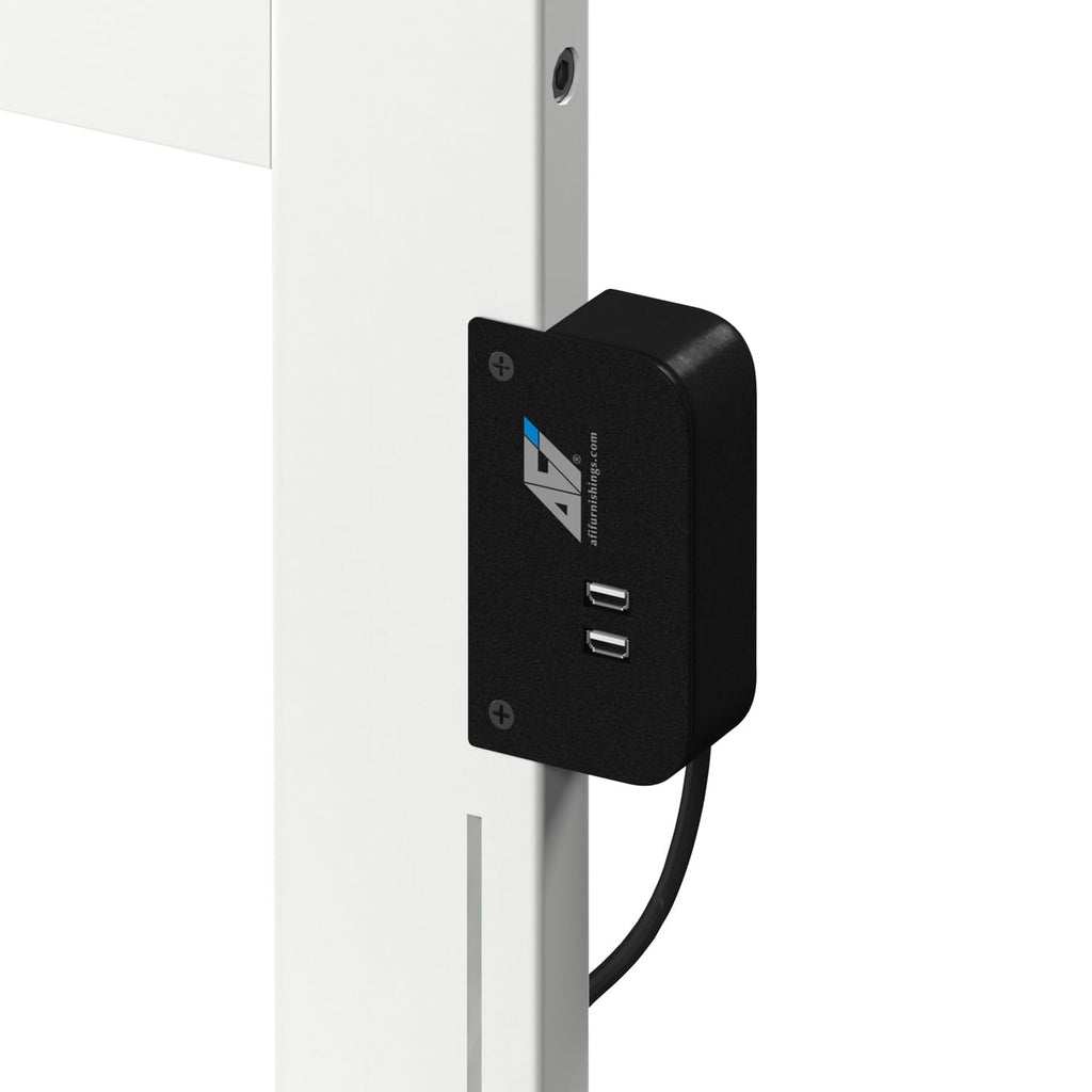 AFI, Madison Twin Solid Wood Panel Headboard with Attachable Charger, White