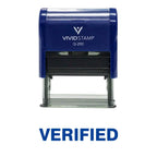 Verified Self Inking Rubber Stamp (Blue Ink) - Medium