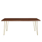 Modway Ardor 74&Quot; Live Edge Acacia Wood Rectangular Dining Table In Gold Walnut