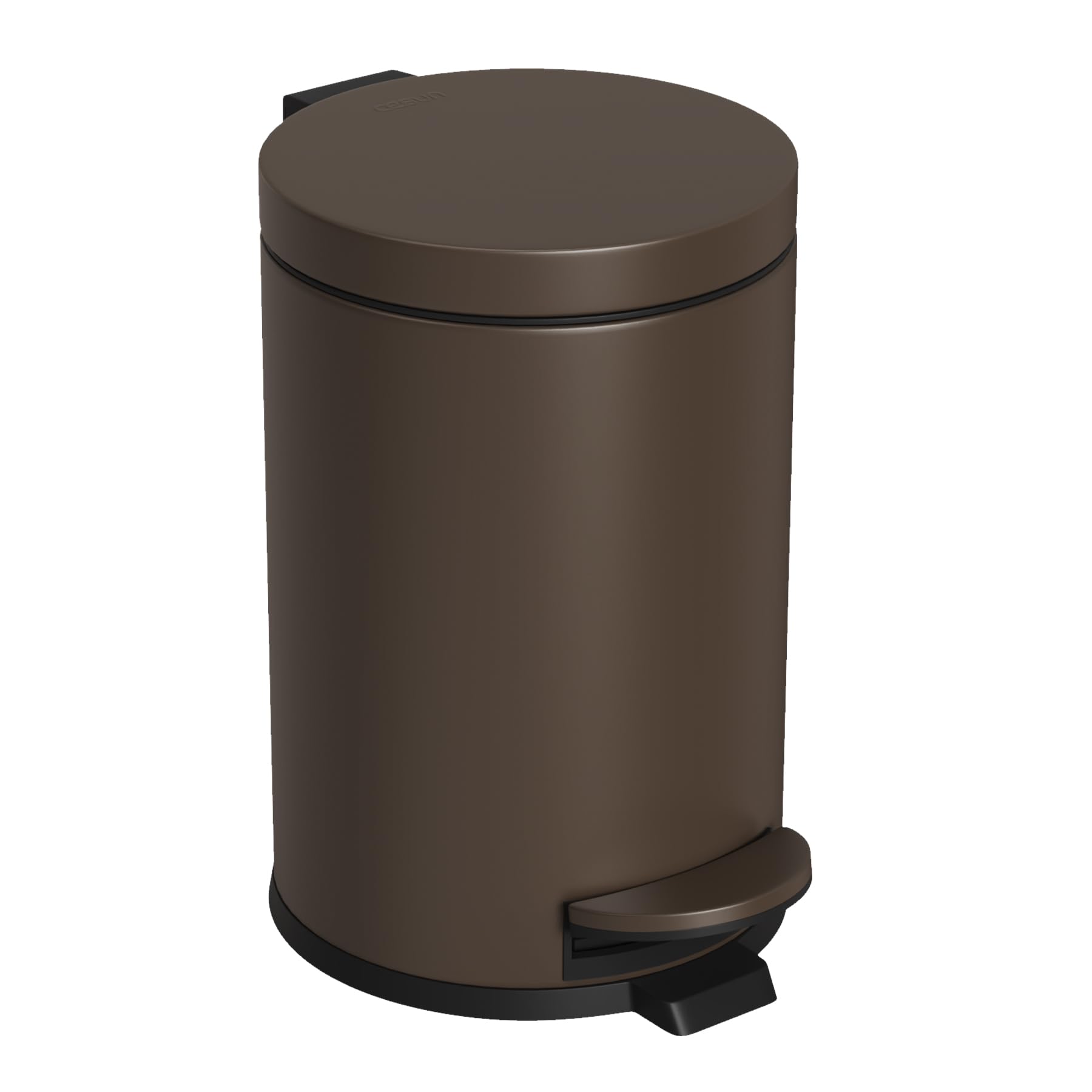 Cesun 1.2 Gallons Small Brown Trash Can, Bathroom Garbage Can with Lid and Foot Pedal, Mini Round Wastebasket for Bathroom, Bedr