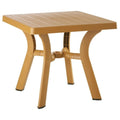 Compamia Viva 31 Resin Square Patio Dining Table in Teak Brown, Commercial Grade