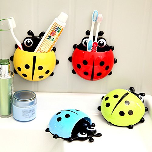 Glives MultiPurpose Toothpaste Toothbrush Holder Stationery Holder,with Suction Cup