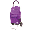 dbest products Trolley Dolly Purple Foldable Shopping cart for Groceries with Wheels and Removable Bag and Rolling Personal Hand