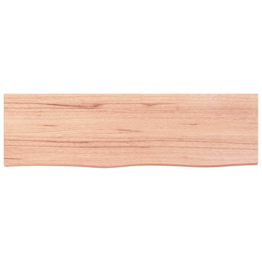 vidaXL Rustic Wall Shelf in Light Brown - Solid Oak Wood with Varnish Finish - Versatile Storage Solution for Living Room, Bedroom, Office