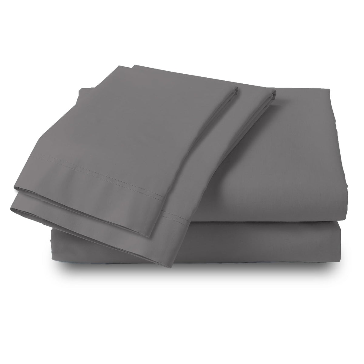 100% Cotton Dark Gray Twin Sheet Set, Percale Weave Dark Gray Bed Sheets, Twin Size College Dorm Room Essentials Sheets Set, Coo