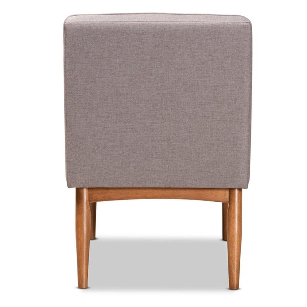 Baxton Studio Riordan Mid-Century Modern Grey Fabric Upholstered and Walnut Brown Finished Wood Dining Chair