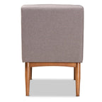 Baxton Studio Riordan Mid-Century Modern Grey Fabric Upholstered and Walnut Brown Finished Wood Dining Chair