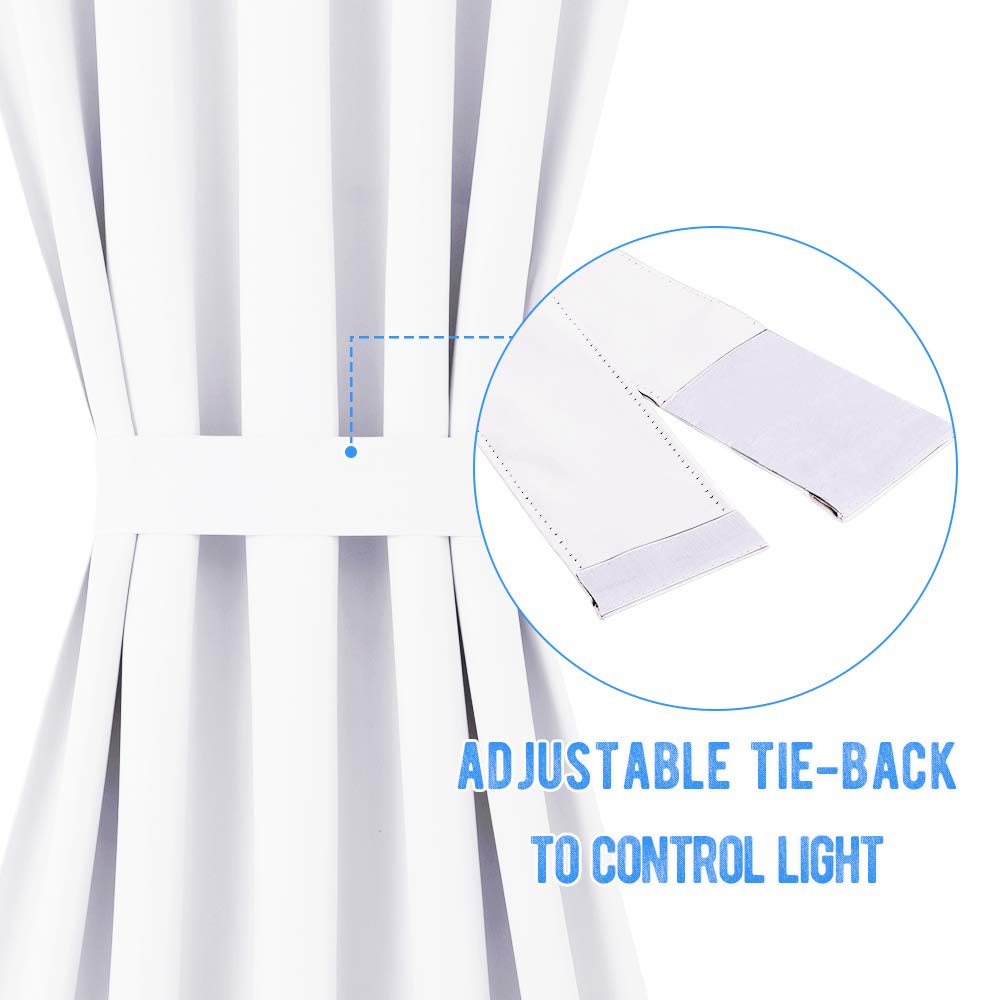 Nicetown Sightlight French Door Curtains, Privacy Door Window Curtains Thermal Insulate Covering For Front Door Glass Door Kitchen Door, 12 Inches X 72 Inches, Pure White, 1 Panel