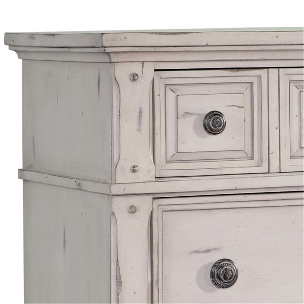 American Woodcrafters Sedona Antique White Wood 3-Drawer Nightstand