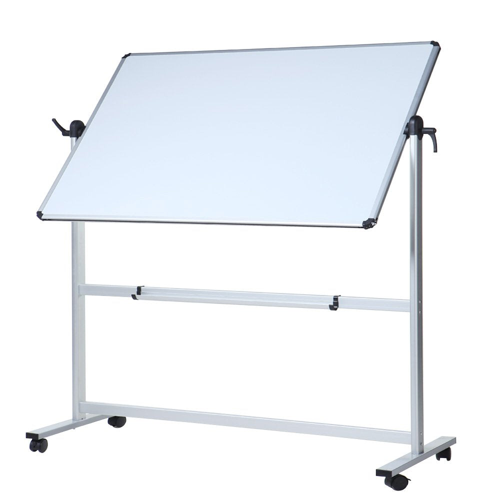 Viz-Pro Double-Sided Magnetic Mobile Whiteboard,72 X 48 Inches Aluminium Frame And Stand