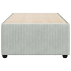 vidaXL upholstered Twin Bed Frame - Light Gray Velvet Mattress Base with Slat Support - 74.8 x 39.4 x 18.1 inches - Modern Bedroom Furniture