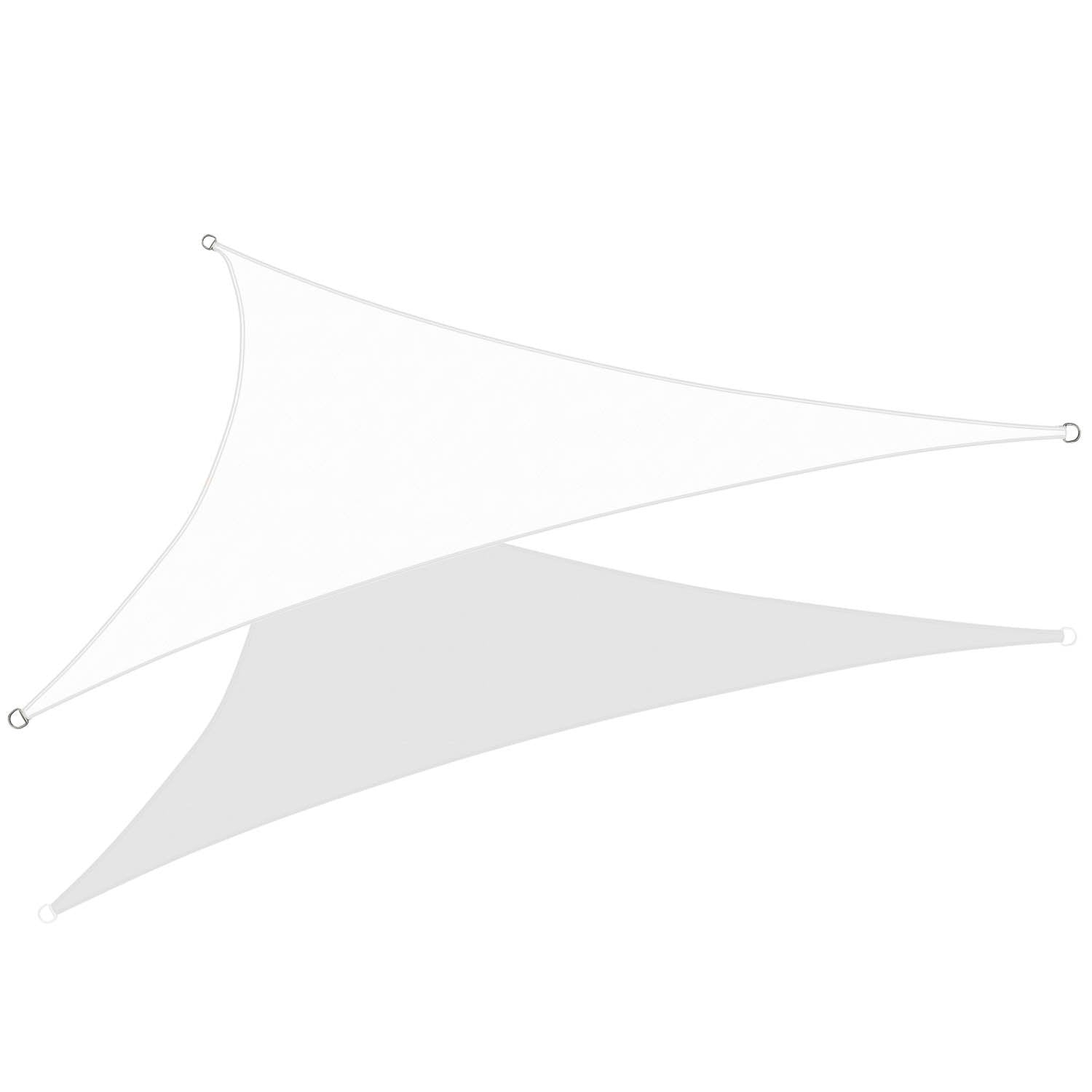 KHOMO GEAR Triangle Sun Shade Sail 12 x 12 x 12 Ft UV Block Fabric - White