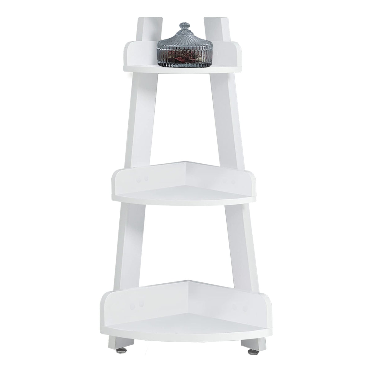 Monarch Specialties White Corner Etagere, 34Inch