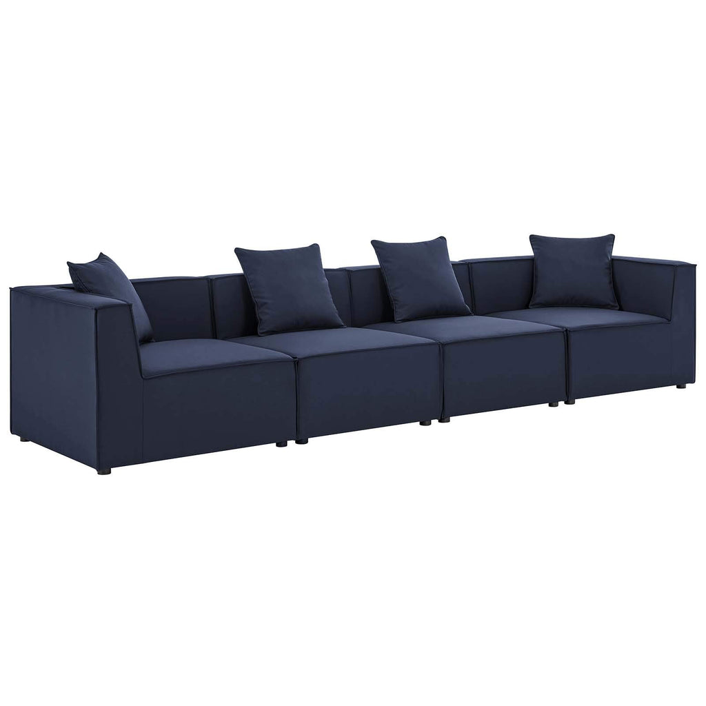 Modway Eei-4381-Nav Saybrook Outdoor Patio Upholstered 4-Piece Sectional Sofa, Navy