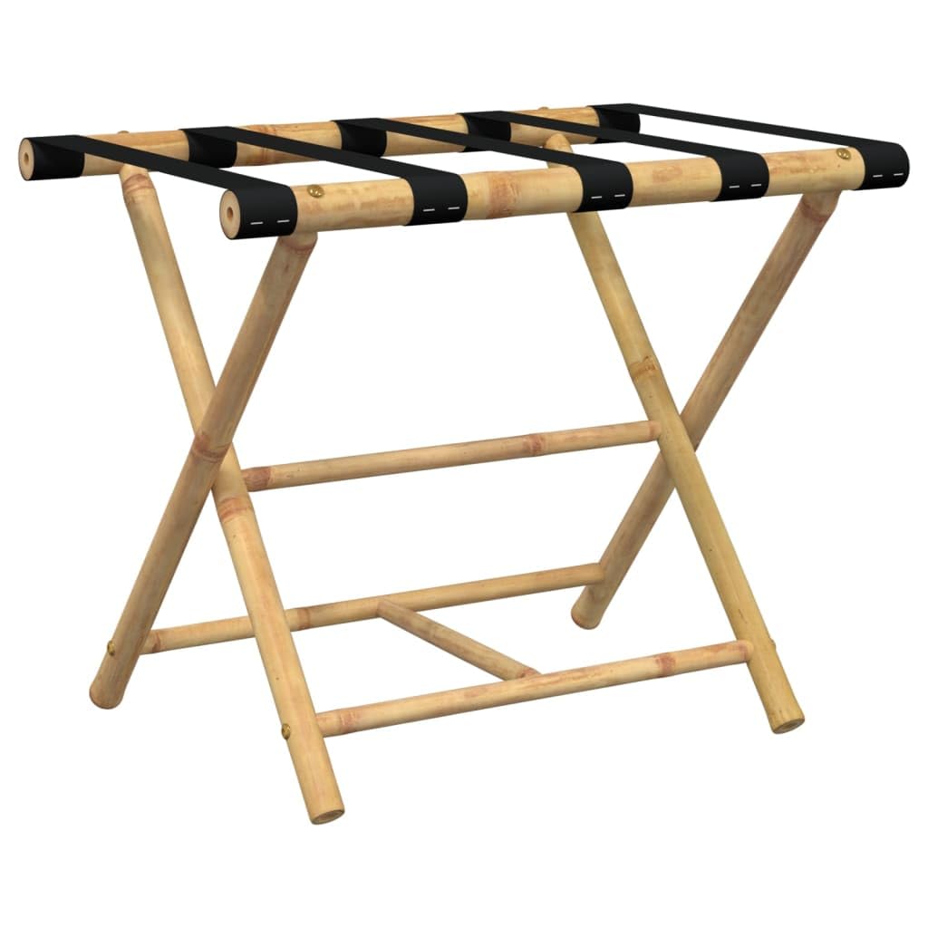 vidaXL Folding Luggage Rack Suitcase Stand/Holder - Bamboo, Brown, Foldable, 24.4 x 16.5 x 19.9 Inches, Bedroom/Guest Room