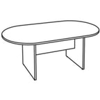 Lorell 72" Oval Conference Table, Top and Base, Cherry