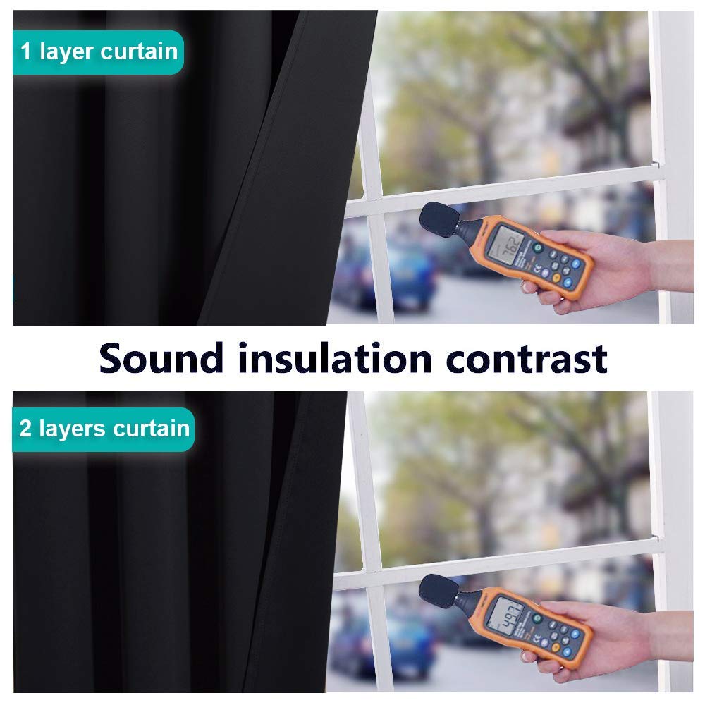 Nicetown High-End Thermal Curtains, Full Blackout Curtains 84 Inches Long For Dining Room, Soundproof Window Treatment Drapes Fo