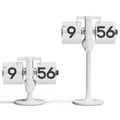 mooas Standing Height Adjustable Flip Desk Clock (White), Retro Vintage Analog Design Flip Clock Standing Clock Battery Operated