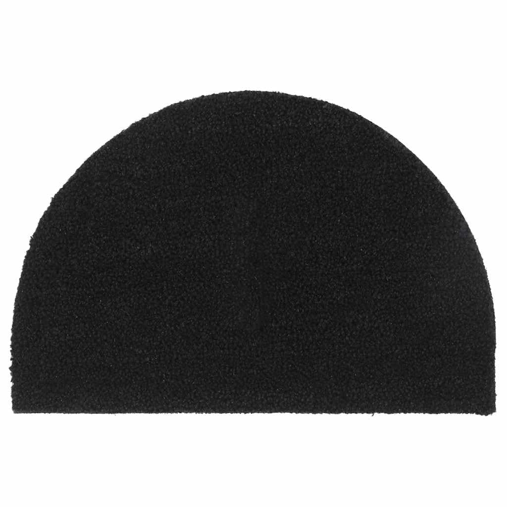 vidaXL Door Mat Black Half Round 15.7inchx23.6inch Tufted Coir